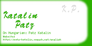 katalin patz business card